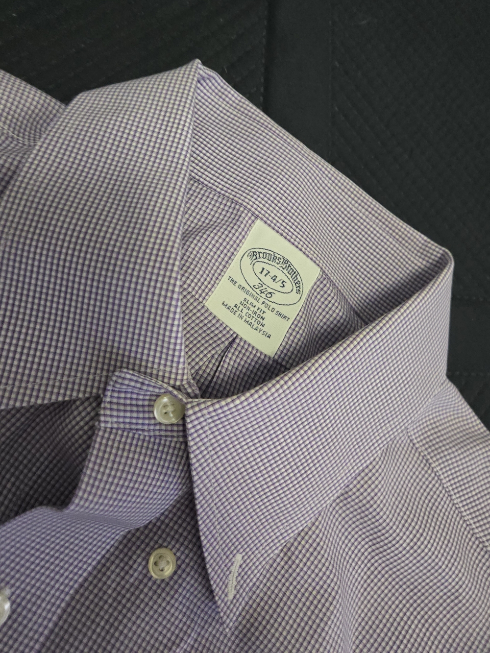 Brooks Brothers Lavender Micro-Check Dress Shirt #961